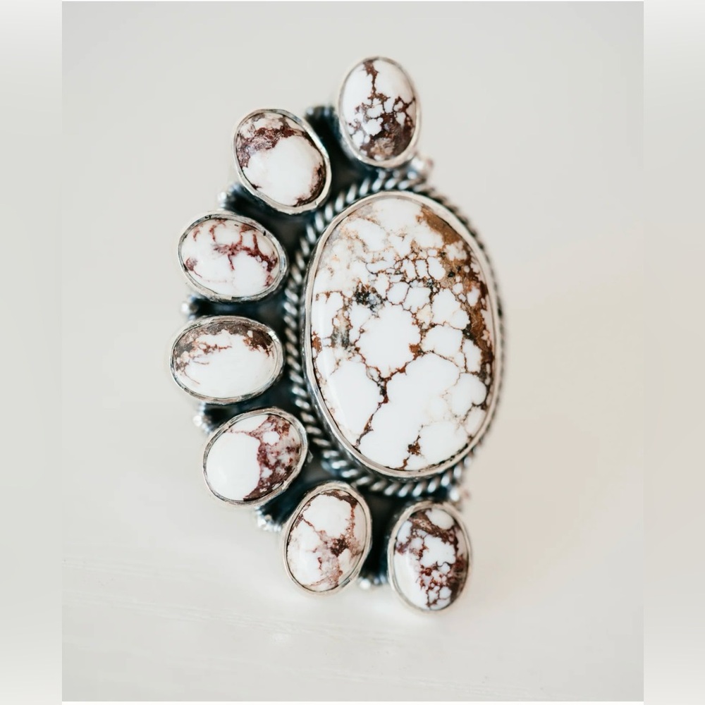 Goldie Lew Sholanda Ring White Horse Jasper